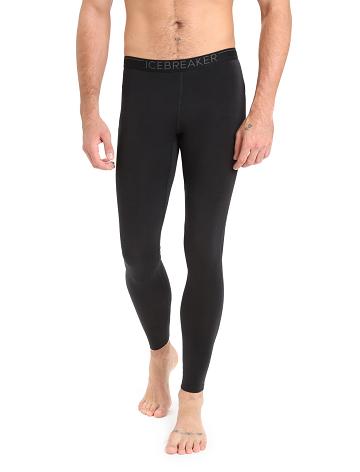 Black Icebreaker BodyfitZone™ Merino 200 Zone Thermal Men's Leggings | AU 1126ILHS